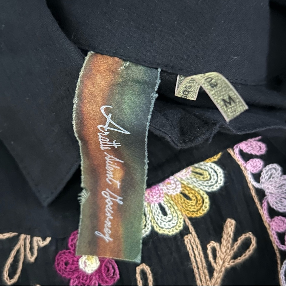 Anthropologie Aratta Silent Journey Embroidered Duster | Size M - Picture 10 of 11